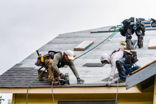 Professional Gutter Installation technician working in Mendham, NJ